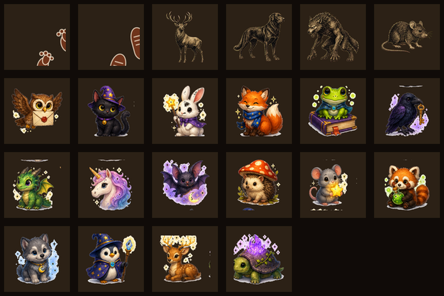 Magic Travel Map marker picker with magical companion icons.
